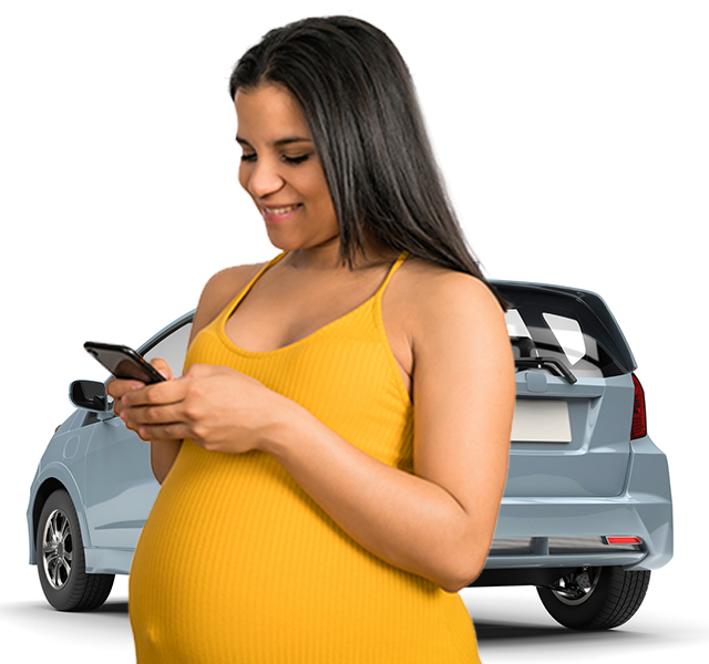 Woman booking a shared car with Getaround® app